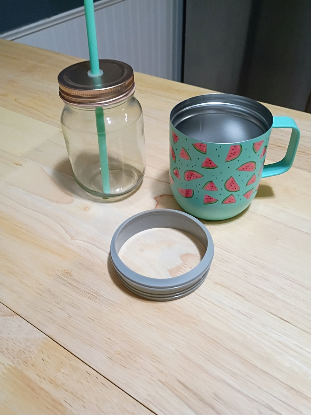 Watermelon Print Mug And Mason Jar Combo